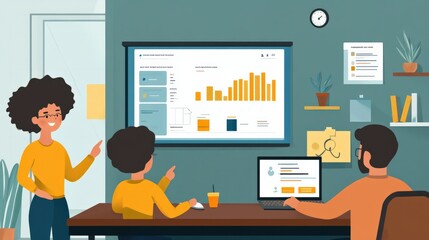 An adaptive learning technology interface, showing personalized course adjustments based on the student's progress and performance, providing tailored lessons
