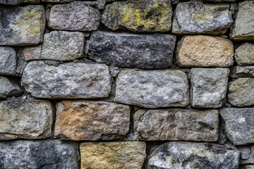 Obraz premium Rough Stone Wall with Irregularly Shaped Stones