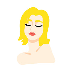 portrait of a short blonde’s hair woman