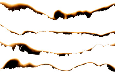 Paper burned isolated on white background