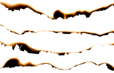 Paper burned isolated on white background