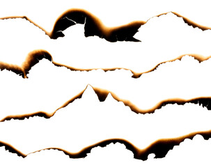 Paper burned isolated on white background