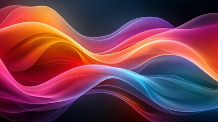 Abstract Colorful Wavy Lines with Gradient Transitions