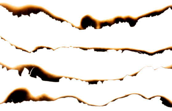 Paper burned isolated on white background