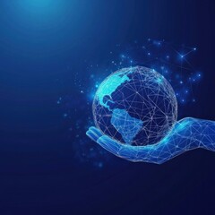 Obraz premium Digital Globe in Hand - A Global Network