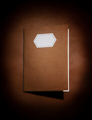 Notes on a brown background.
