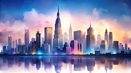 Fototapeta premium New York city skyline, skyscrapers, good architecture
