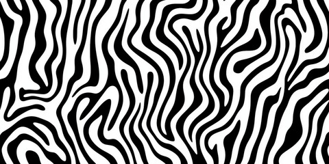 Intricate Black and White Wavy Pattern Design