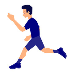 athletes in blue are running. runner. sports theme. marathon. race. Olympic. jogging. health theme. vector. illustration. flat style.
