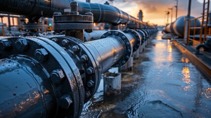 "Fluid Dynamics: The Heart of Industry in Steel Pipelines and Pumps"