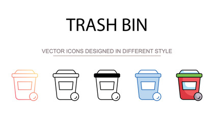 Trash Bin icon design with white background stock illustration