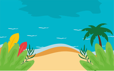 Fototapeta na wymiar Summer Beach Landscape Background