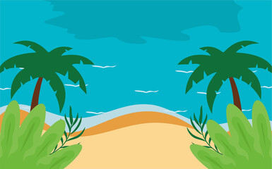 Summer Beach Landscape Background
