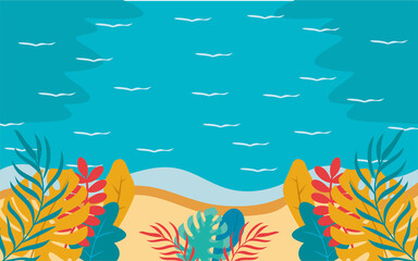 Fototapeta na wymiar Summer Beach Landscape Background