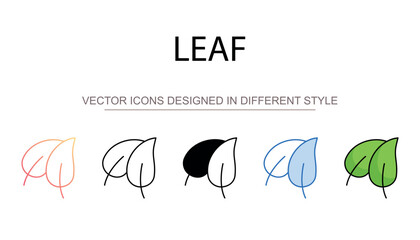 Leaf icon design with white background stock illustration