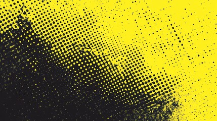 An abstract black and yellow distressed pattern.