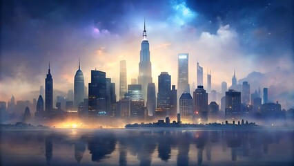 Fototapeta premium New York city skyline, skyscrapers, good architecture