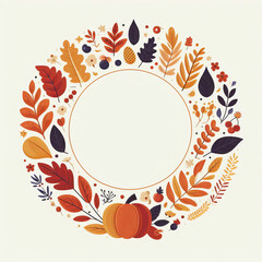 Decorative autumn frame. Advertising template, wrapping concept, border