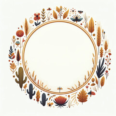 Decorative autumn frame. Advertising template, wrapping concept, border