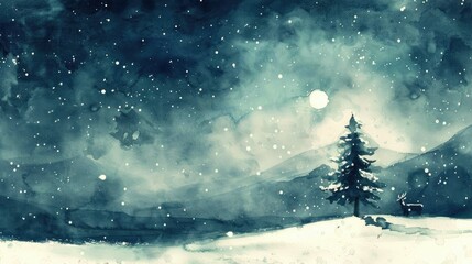 christmas tree in snow