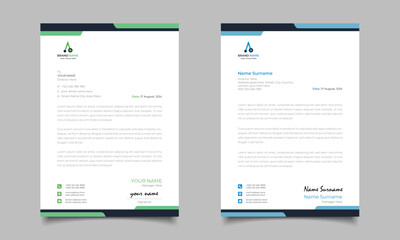 Green And Blue Modern Business Letterhead Simple Clean Template Design