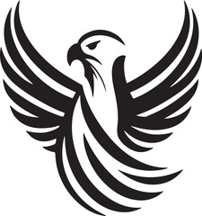 Eagle tattoo vector silhouette illustration