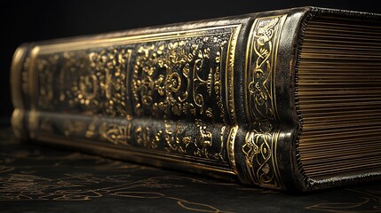 Vintage Law Book with Exquisite Golden Details - Premium Quality 3D Illustration