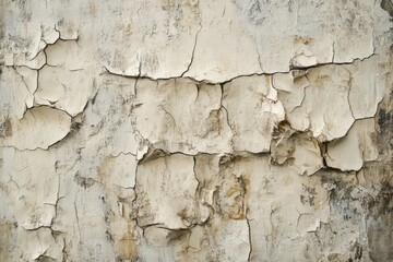 Fototapeta premium Cracked and Peeling White Paint on a Wall