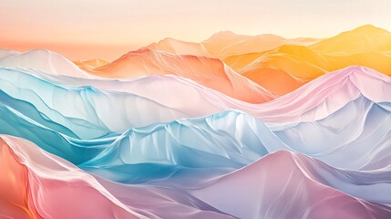 Obraz premium Abstract Pastel Mountain Landscape