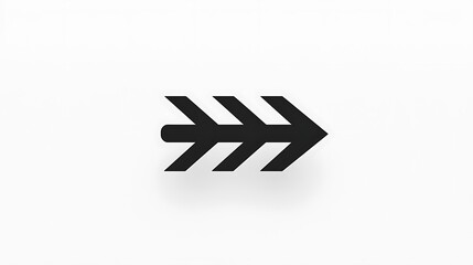 Minimalistic Black Arrow Icon on White Background for Direction and Movement Concept