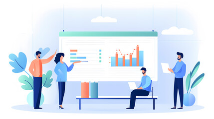 Fototapeta premium On-the-job training business report illustration