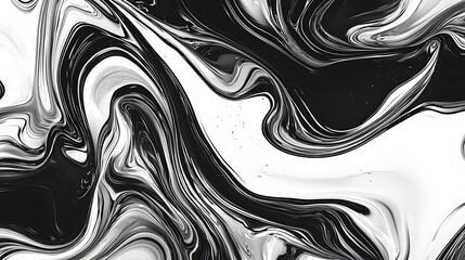 Fluid Monochrome Symphony - Abstract Liquid Patterns in Infinite Loops
