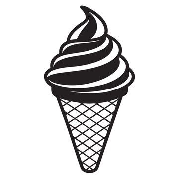 recommend clip art: Ice cream cone line art vector illustration