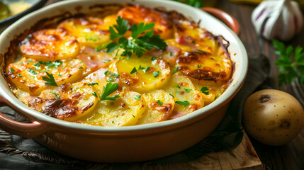 Potato Gratin with Ham and Cheese A Delicious and Comforting Dish
