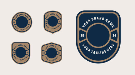 logo badge design template with the text editable for clothing, sport and apparel