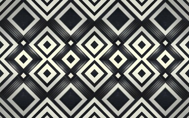 Geometric black white pattern. Abstract seamless pattern with black, white, and gray geometric shapes. Ideal for background or design elements.