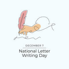 National Letter Writing Day vector design template good for celebration usage. National Letter Writing Day design. continuous line drawing. eps 10.