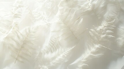 Obraz premium White fabric with leaf pattern on edge