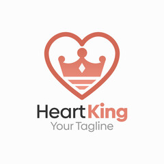 Heart King Logo Design Template. Good for Business, Agency, Community and Organization