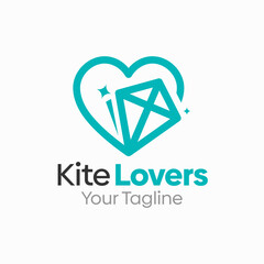 Naklejka premium Kite Lovers Logo Design Template. Good for Business, Agency, Community and Organization