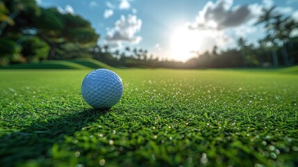 Professional golfer play a golf game on tee off in green grass golf course with Fuji mt, sport, travel and relax in vacation time.