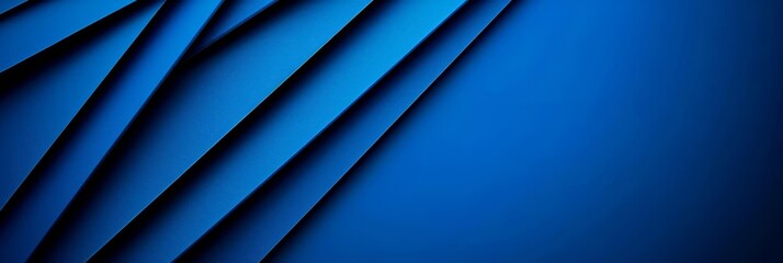 Obraz premium Abstract blue geometric background with overlapping layers.