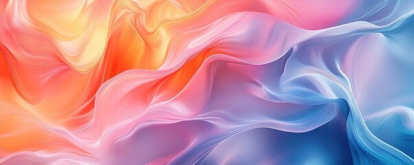 Obraz premium A vibrant, flowing abstract design with soft colors that blend seamlessly, perfect for backgrounds and artistic projects.