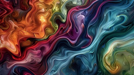 Obraz premium Abstract colorful marble texture background, fluid art, vibrant colors, digital painting