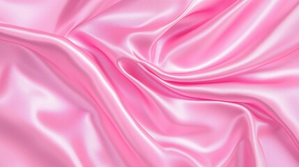 Obraz premium A pink silk fabric with a wavy folds pattern.