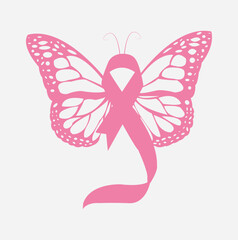Print Breast cancer vector isolated on background
