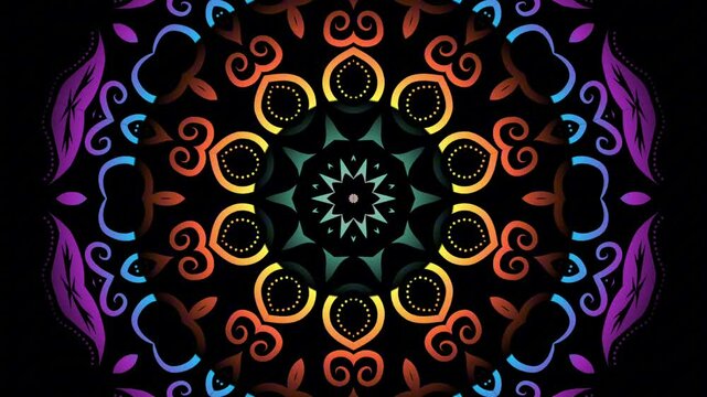 Luxurious caleidoscope colourful flowers line art motion graphics for aesthetic intro commercial ads 