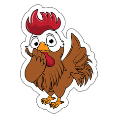 Cute rooster animal cartoon