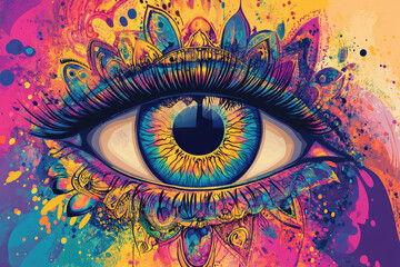 Coloful art, Human eye in creative way
