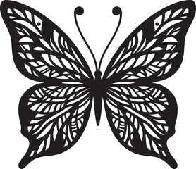Butterfly silhouette vector art illustration eps